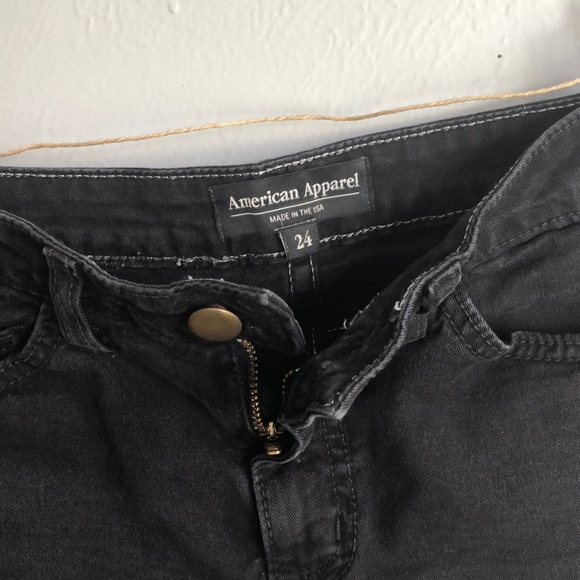 American Apparel | Denim Black Mini Shorts - Picture 3 of 3